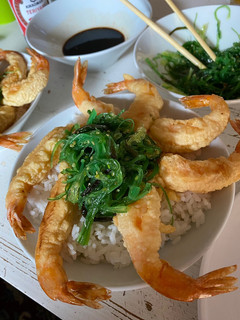 Una foto de Gambas en tempura