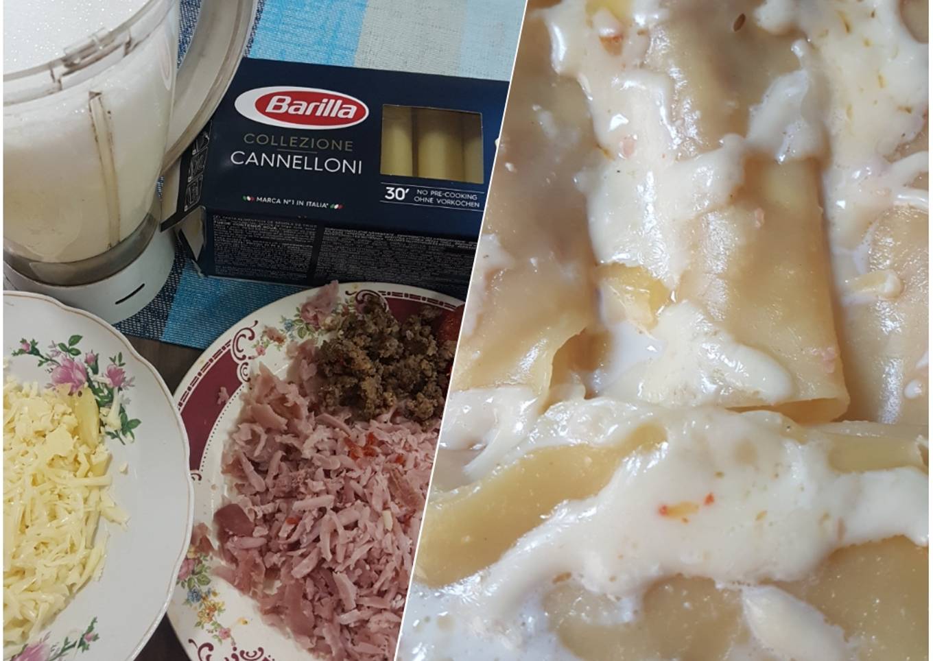Canelones en microondas
