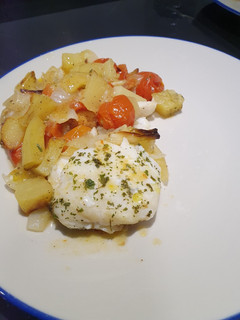 Una foto de Bacalao al horno