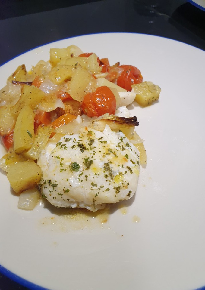 Una foto de Bacalao al horno