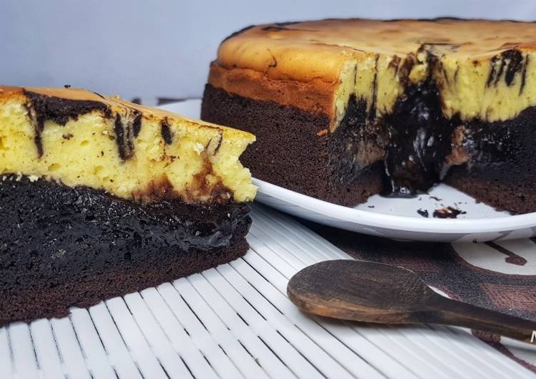 Resep Molten lava brownies cheesecake Anti Gagal