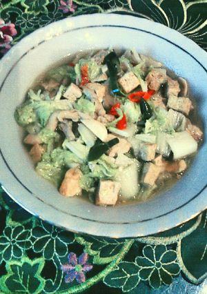 Foto resep tumis sawi tahu jamur