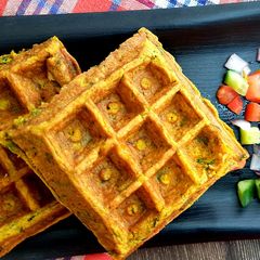 A picture of Savory Besan Waffles.