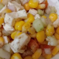 A picture of Corn paneer chat.