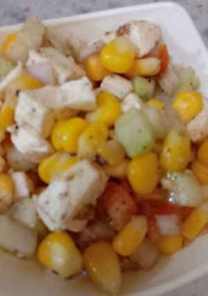 A picture of Corn paneer chat.