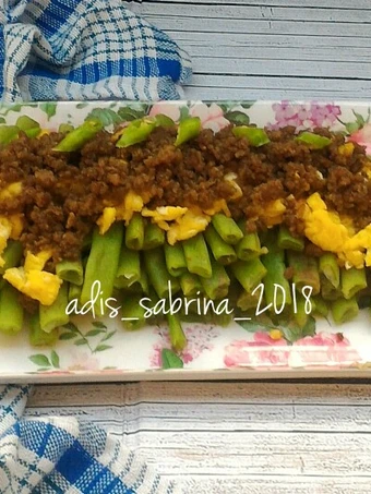 Cara Gampang Membikin Resep  Buncis siram daging cincang dan telur orak arik yang Lezat Sekali, Bikin Ketagihan