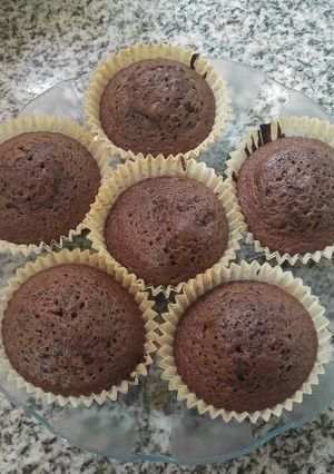 Una foto de Muffins de chocolate en 3 pasos!