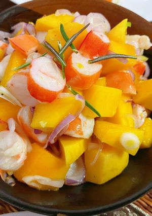 รูปของ เซวิชเช่กุ้งสุกใส่มะม่วง(Shrimp ceviche cooked with mango)