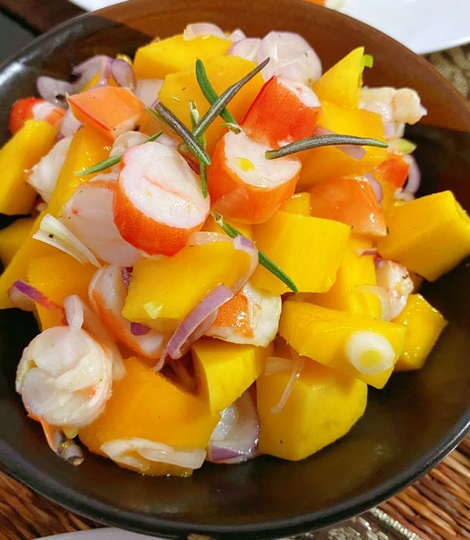 รูปของ เซวิชเช่กุ้งสุกใส่มะม่วง(Shrimp ceviche cooked with mango)