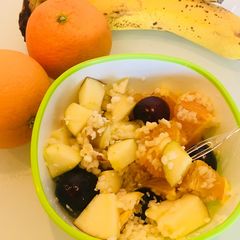 A picture of Instant Broken wheat fruit Chaat.
