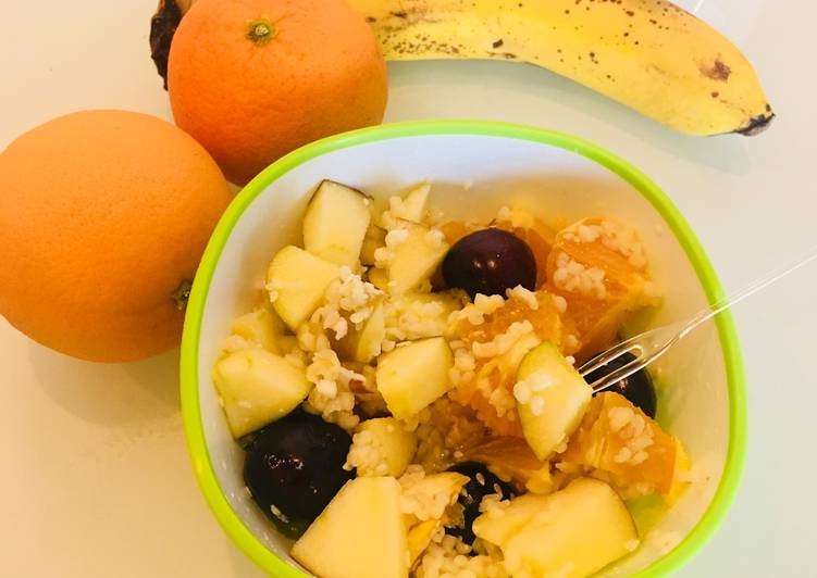 Instant Broken wheat fruit Chaat