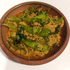 A picture of Green chilies masala.