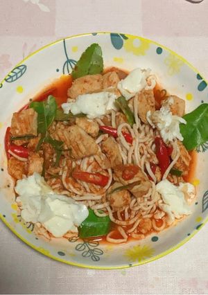 รูปของ อุด้งพริกแกงเผ็ดไข่ขาว (คลีน~~)