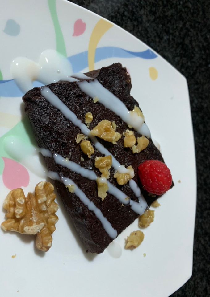 Una foto de Brownie fit al microondas