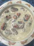 Mejillones a la pimienta verde