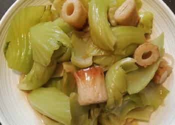 Easy Making Recipe Rolled Fisball Sauteed with Green Mustard Home Style