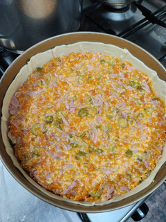 Una foto de Tarta de jamón y queso rápida