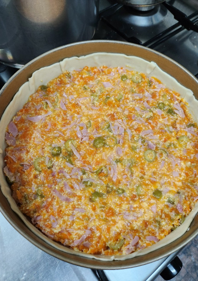 Una foto de Tarta de jamón y queso rápida