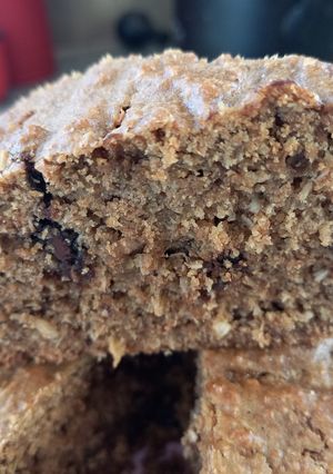 Una foto de Budín de coco y harina integral