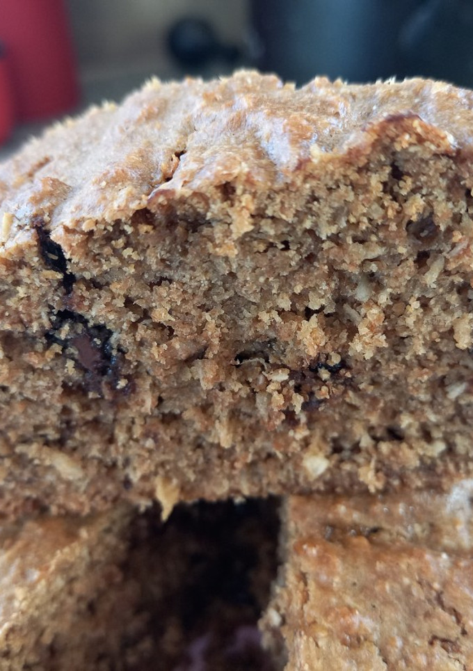 Una foto de Budín de coco y harina integral