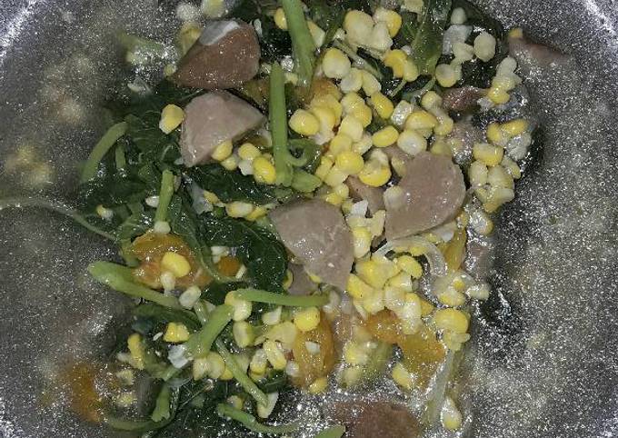 Resep Sayur Bayam Jagung Bakso Oleh Mella Melati Putri Cookpad