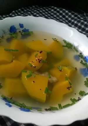 Hình của món Canh bí đỏ thịt băm.