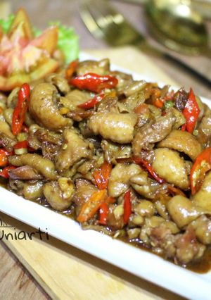 Foto resep Tumis Kulit ayam pedas manis