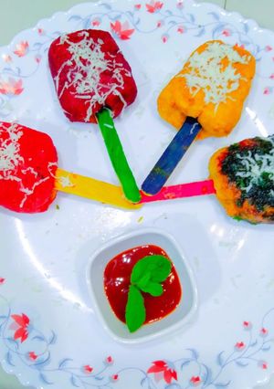 वेजी फ्लेवर स्पाइसी चीज़ कैंडी (लेफ्ट ओवर राईस) (veg chees candy recipe in hindi) रेसिपी मुख्य फोटो