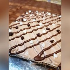 A picture of Double chocolate square cake.