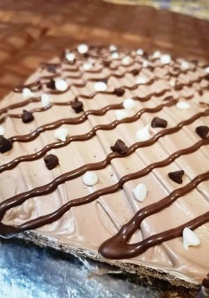 A picture of Double chocolate square cake.