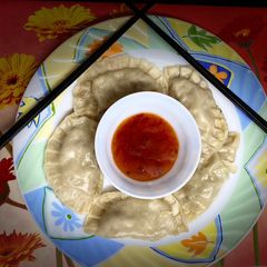 A picture of Chicken Capsicum Dumpling.