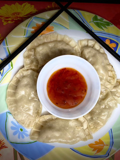 A picture of Chicken Capsicum Dumpling.