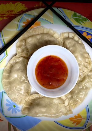 A picture of Chicken Capsicum Dumpling.