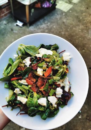 A picture of Goats Cheese Roasted Tomato Pepper Salad.