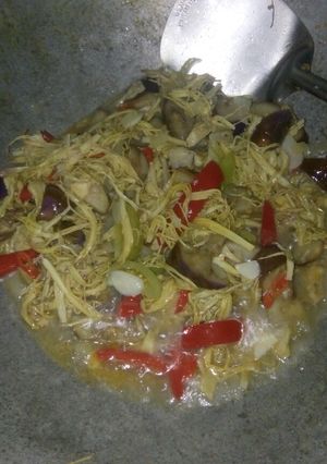 Foto resep Tumis bunga durian terong ungu