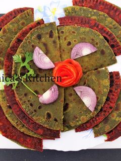 A picture of Stuffed Colourful Paratha.