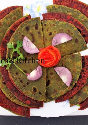 A picture of Stuffed Colourful Paratha.