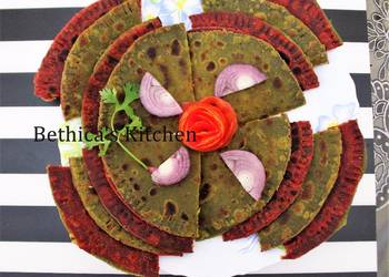 Easiest Way to Make Appetizing Stuffed Colourful Paratha