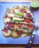 Montadito de bacalao congelado, patatas y pimientos de Piquillo al horno