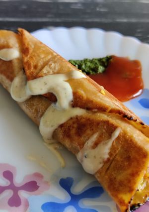 A picture of Maggi masala cauliflower wrap.
