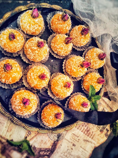 عکسی از دستور حلوای زعفرانی نارگیلی 😍