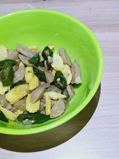 Foto resep Tumis Jagung Putren Bakso Cabe Ijo