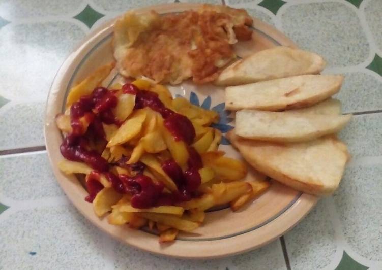 Recipe: Perfect Fried yam,fried irish with fried egg