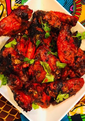 A picture of Tandoori chicken wings.