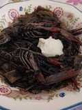 Fideos negros en un plis plas.Más rápidos imposible