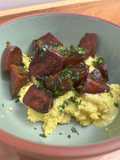 Porotos en crema con zanahorias caramelizadas