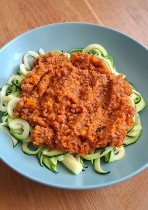 Una foto de Ñoquis o pasta a la boloñesa x