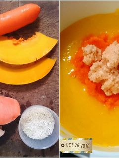 Foto resep MPASI - 8M+ Bubur Salmon Wortel Labu