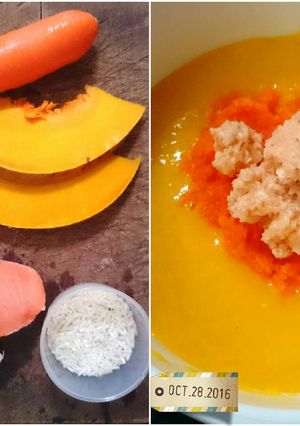 Foto resep MPASI - 8M+ Bubur Salmon Wortel Labu