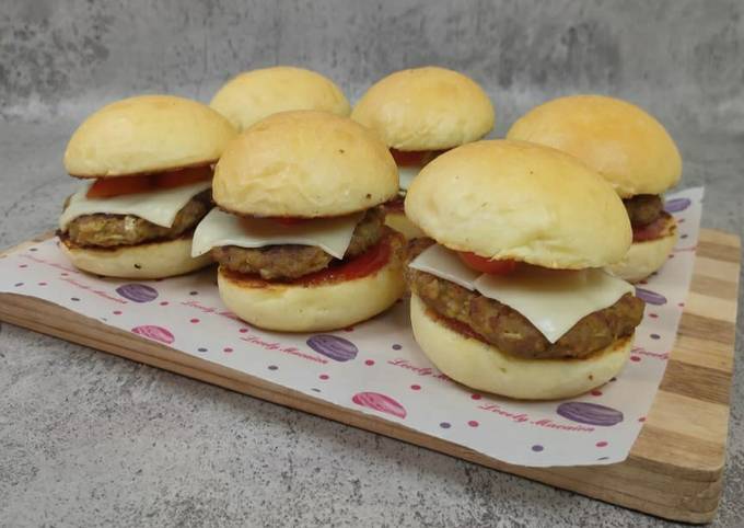 Resep Mini Burger / Burger Bun / Beef Patty Anti Gagal